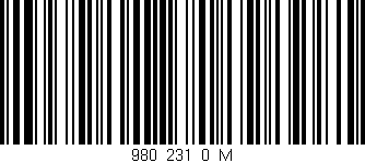 Código de barras (EAN, GTIN, SKU, ISBN): '980_231_0_M'