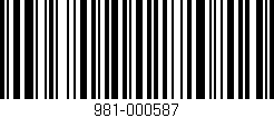 Código de barras (EAN, GTIN, SKU, ISBN): '981-000587'