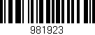 Código de barras (EAN, GTIN, SKU, ISBN): '981923'