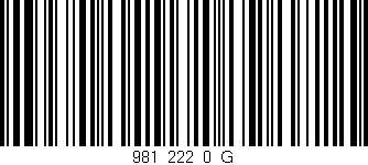 Código de barras (EAN, GTIN, SKU, ISBN): '981_222_0_G'