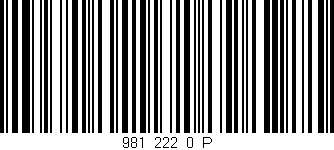 Código de barras (EAN, GTIN, SKU, ISBN): '981_222_0_P'