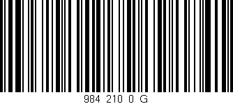 Código de barras (EAN, GTIN, SKU, ISBN): '984_210_0_G'