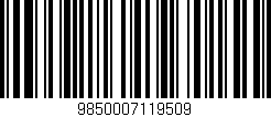 Código de barras (EAN, GTIN, SKU, ISBN): '9850007119509'