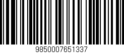 Código de barras (EAN, GTIN, SKU, ISBN): '9850007651337'