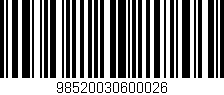 Código de barras (EAN, GTIN, SKU, ISBN): '98520030600026'