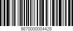 Código de barras (EAN, GTIN, SKU, ISBN): '9870000004428'