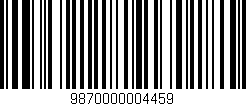 Código de barras (EAN, GTIN, SKU, ISBN): '9870000004459'