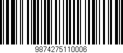 Código de barras (EAN, GTIN, SKU, ISBN): '9874275110006'