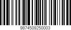 Código de barras (EAN, GTIN, SKU, ISBN): '9874509250003'