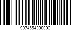 Código de barras (EAN, GTIN, SKU, ISBN): '9874654000003'