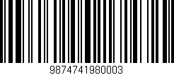 Código de barras (EAN, GTIN, SKU, ISBN): '9874741980003'