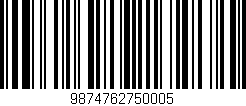Código de barras (EAN, GTIN, SKU, ISBN): '9874762750005'