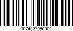 Código de barras (EAN, GTIN, SKU, ISBN): '9874927850007'