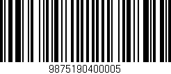 Código de barras (EAN, GTIN, SKU, ISBN): '9875190400005'