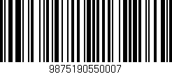 Código de barras (EAN, GTIN, SKU, ISBN): '9875190550007'