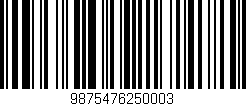 Código de barras (EAN, GTIN, SKU, ISBN): '9875476250003'