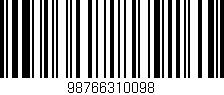 Código de barras (EAN, GTIN, SKU, ISBN): '98766310098'