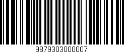 Código de barras (EAN, GTIN, SKU, ISBN): '9879303000007'