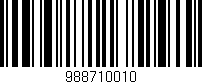 Código de barras (EAN, GTIN, SKU, ISBN): '988710010'