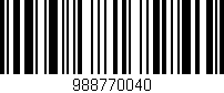 Código de barras (EAN, GTIN, SKU, ISBN): '988770040'
