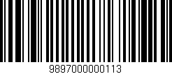 Código de barras (EAN, GTIN, SKU, ISBN): '9897000000113'