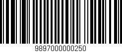 Código de barras (EAN, GTIN, SKU, ISBN): '9897000000250'