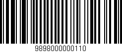 Código de barras (EAN, GTIN, SKU, ISBN): '9898000000110'