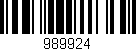 Código de barras (EAN, GTIN, SKU, ISBN): '989924'