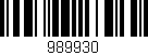 Código de barras (EAN, GTIN, SKU, ISBN): '989930'