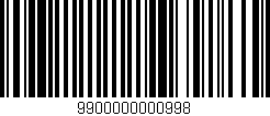 Código de barras (EAN, GTIN, SKU, ISBN): '9900000000998'
