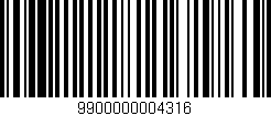 Código de barras (EAN, GTIN, SKU, ISBN): '9900000004316'