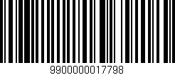 Código de barras (EAN, GTIN, SKU, ISBN): '9900000017798'
