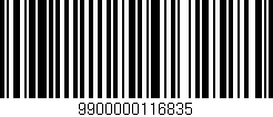 Código de barras (EAN, GTIN, SKU, ISBN): '9900000116835'