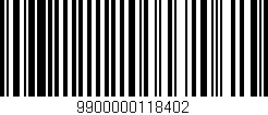 Código de barras (EAN, GTIN, SKU, ISBN): '9900000118402'