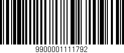 Código de barras (EAN, GTIN, SKU, ISBN): '9900001111792'
