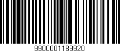 Código de barras (EAN, GTIN, SKU, ISBN): '9900001189920'