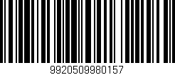 Código de barras (EAN, GTIN, SKU, ISBN): '9920509980157'
