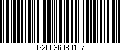 Código de barras (EAN, GTIN, SKU, ISBN): '9920636080157'