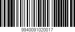 Código de barras (EAN, GTIN, SKU, ISBN): '9940091020017'