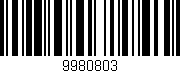 Código de barras (EAN, GTIN, SKU, ISBN): '9980803'