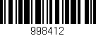 Código de barras (EAN, GTIN, SKU, ISBN): '998412'
