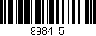 Código de barras (EAN, GTIN, SKU, ISBN): '998415'