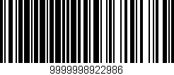 Código de barras (EAN, GTIN, SKU, ISBN): '9999998922986'