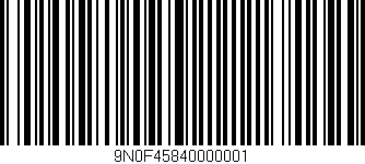 Código de barras (EAN, GTIN, SKU, ISBN): '9N0F45840000001'