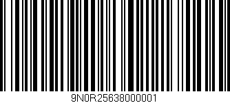 Código de barras (EAN, GTIN, SKU, ISBN): '9N0R25638000001'