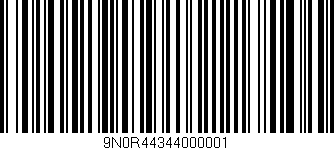 Código de barras (EAN, GTIN, SKU, ISBN): '9N0R44344000001'