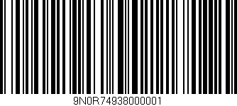 Código de barras (EAN, GTIN, SKU, ISBN): '9N0R74938000001'