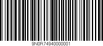 Código de barras (EAN, GTIN, SKU, ISBN): '9N0R74940000001'