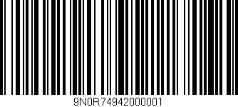 Código de barras (EAN, GTIN, SKU, ISBN): '9N0R74942000001'