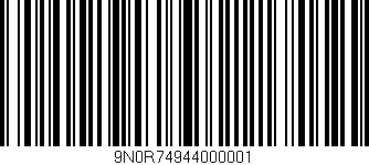 Código de barras (EAN, GTIN, SKU, ISBN): '9N0R74944000001'